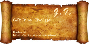 Görbe Ibolya névjegykártya